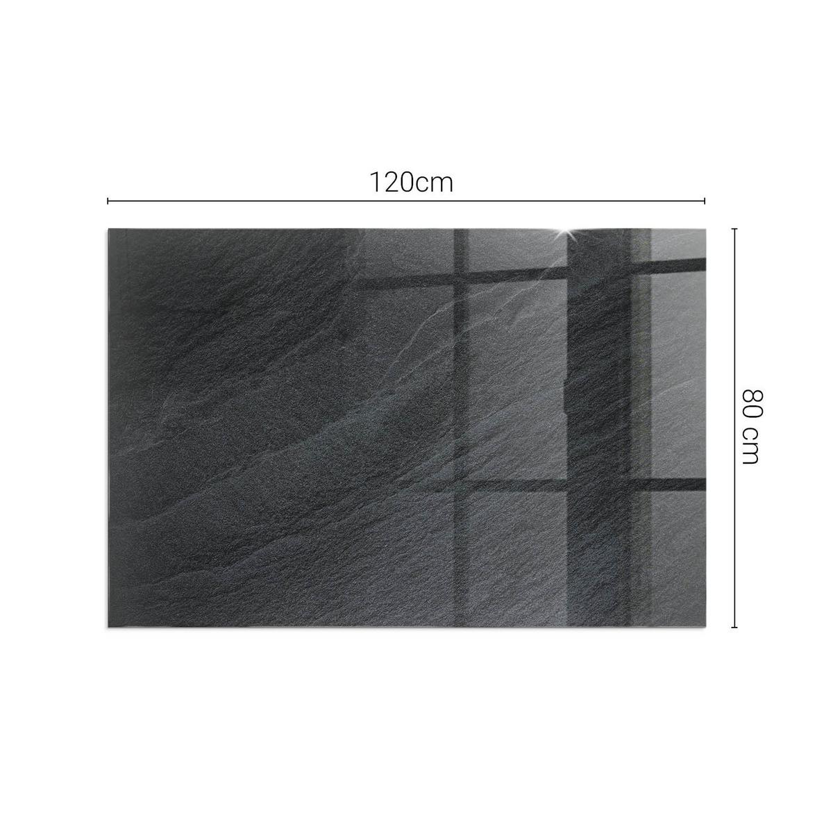 GLASPLATTE für Kamin 120x80 cm - Schwarz, Glas (120/80/0.4cm) - TULUP