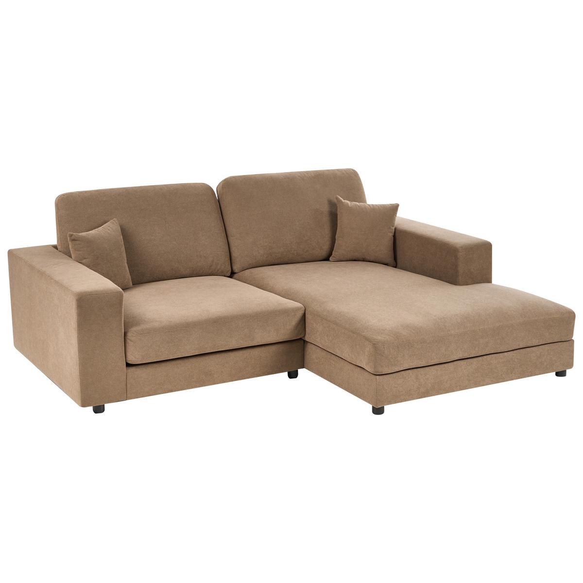 ECKSOFA 3-Sitzer Stoff Braun linksseitig Lofoten - Braun, Textil (250/185cm) - Beliani