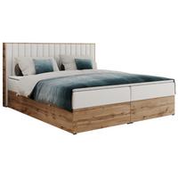 BOXBETT ALBERO 4 - 120/200 Weiß Kunstleder - H4 - Weiß, Holz/Textil (120/200cm) - MKS