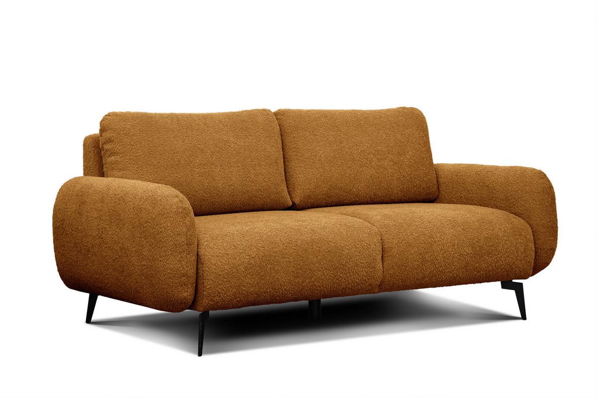 SOFA FEBE 3-Sitzer, senfgelb - Dunkelgelb/Schwarz, Holz/Textil (190/82/96cm) - Wozimo
