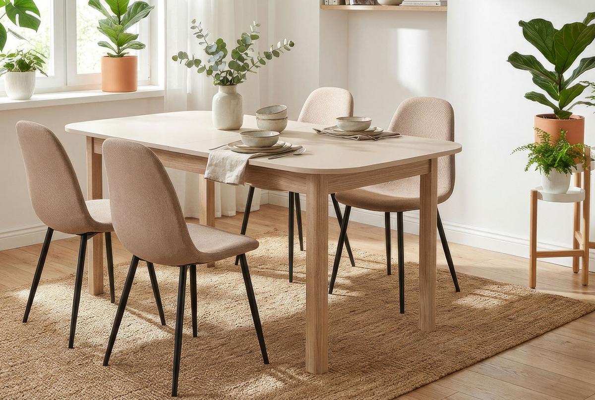 ESSTISCH samt, Riva Eiche 160/200 cm, Küchentisch ausziehbar - Eichefarben/Beige, Holzwerkstoff (90/160/76cm) - Furn.Design
