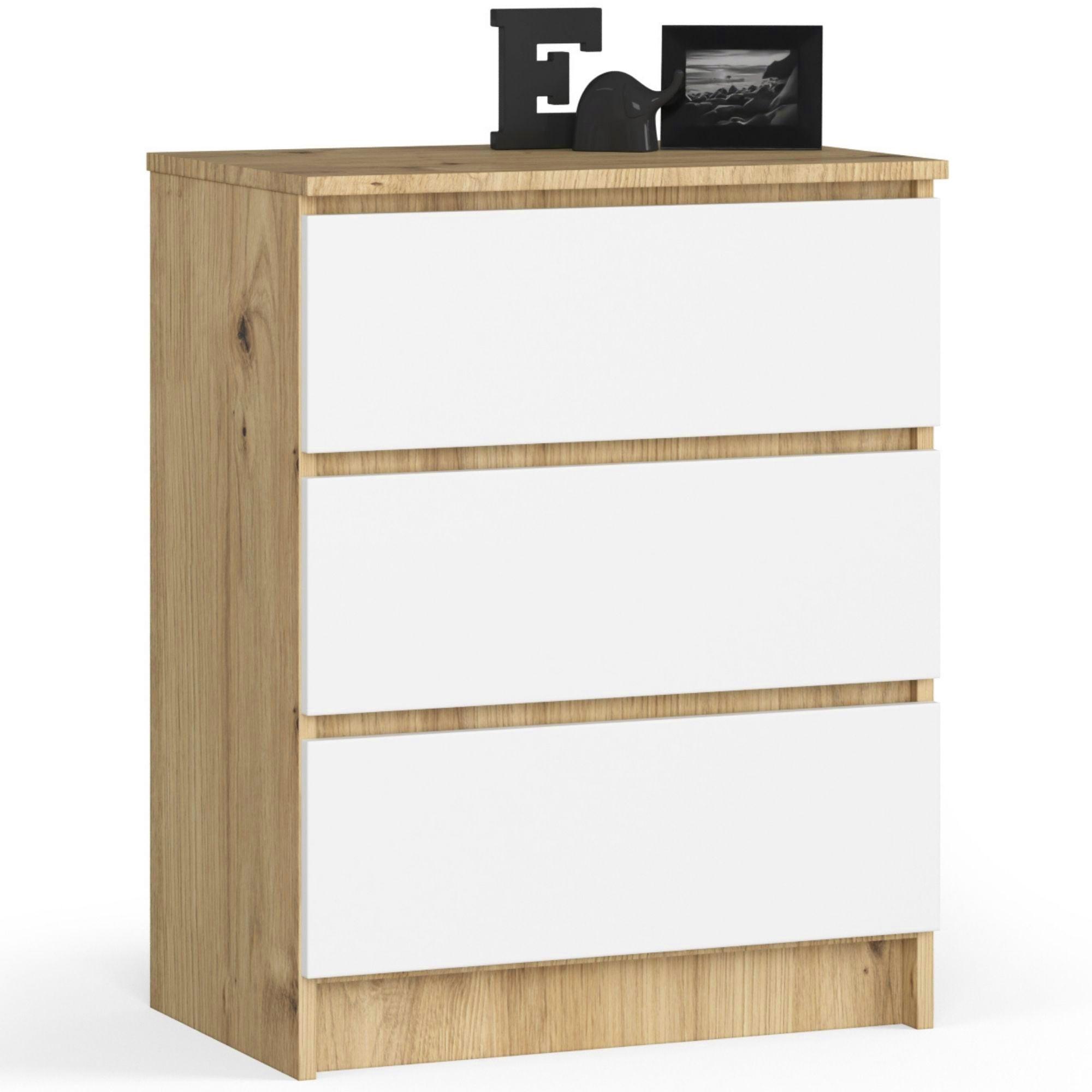 KOMMODE Eiche Artisan, Weiß 77/60/40 - Eiche Artisan/Weiß, Holzwerkstoff (60/77/40cm) - RAUMHIRSCH FURNITURE