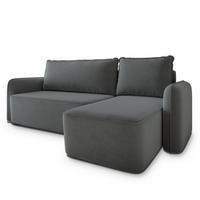 ECKSOFA DOLVER CL Grau Samtstoff mit Schlaffunktion - Grau, Holzwerkstoff/Textil (238/156cm) - MASSENO