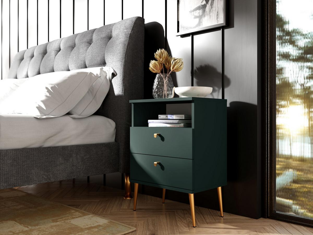 NACHTTISCH Grün 50/69,5/33,9 - Grün, Holzwerkstoff (50/70/34cm) - RAUMHIRSCH FURNITURE
