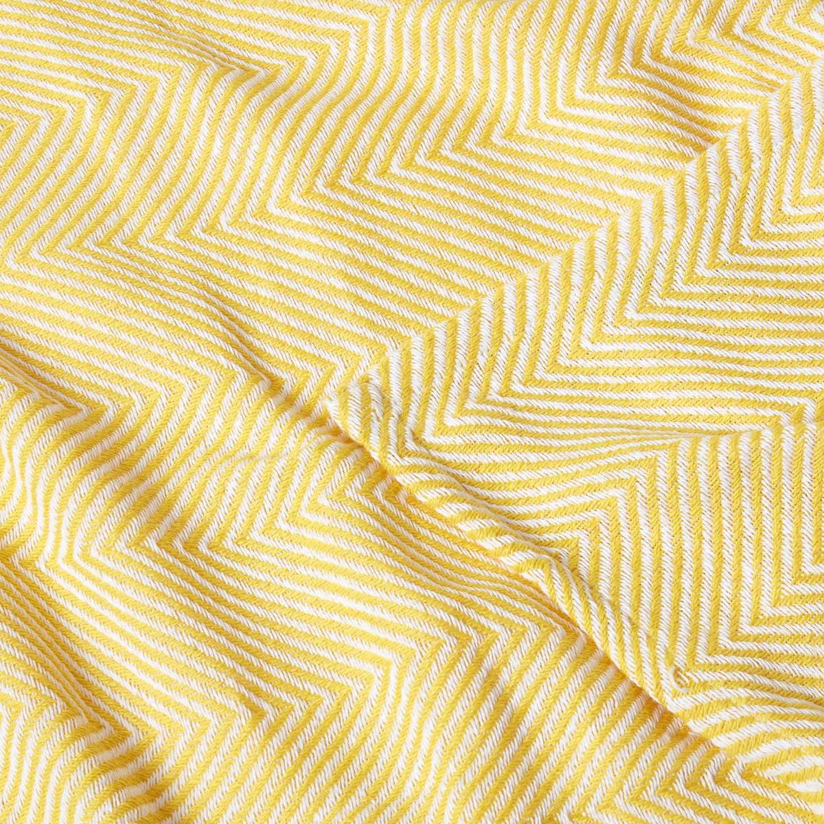 TAGESDECKE Halden 255/360 cm, Chevron-Muster 100% Baumwolle - Gelb, Textil (255/360cm) - Homescapes
