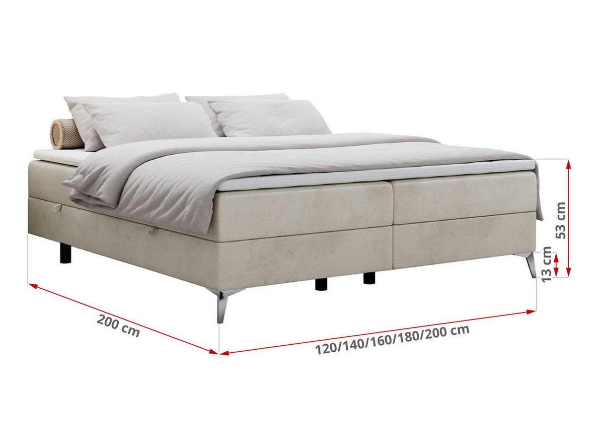 BOXBETT LESS 120/200 Beige Velvet - H4 - Beige, Holz/Textil (120/200cm) - MKS