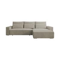 ECKSOFA Alice mit Bettkasten und Schlaffunktion, Cordstoff in L-Form - Beige, Textil (289/184cm)