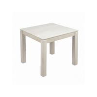 ESSTISCH CHARENTE, Mango Massivholz, Weiß-Mango, 80 x 80 x 75 cm - Weiß, Holz (80/80/75cm) - KADIMA DESIGN