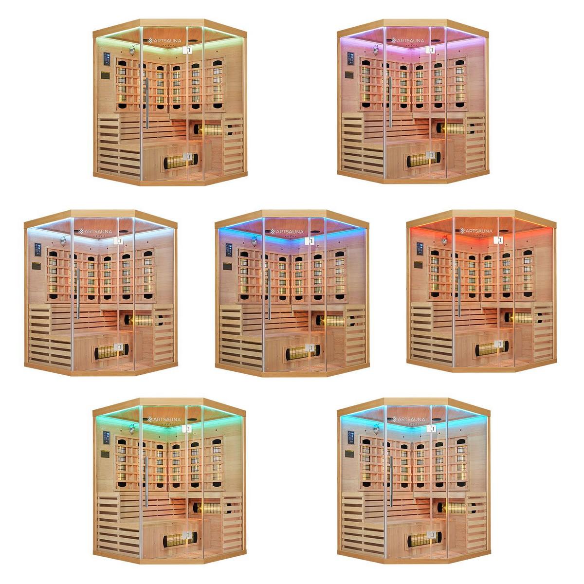 INFRAROTKABINE Kiruna150 mit Dual Technologie & Hemlockholz - Naturfarben, Holz (150/200/150cm) - Artsauna