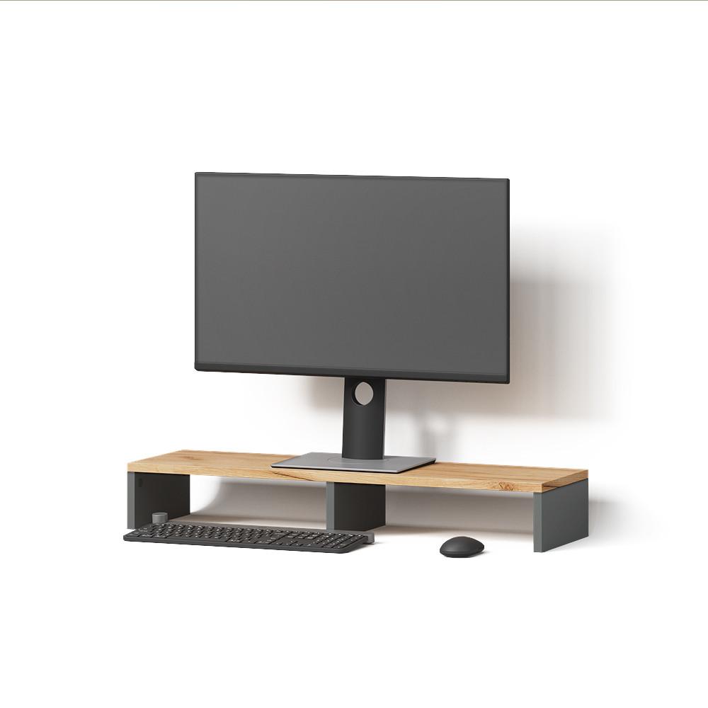 MONITORSTÄNDER Lorena Anthrazit/Goldkraft Eiche 80 x 12 cm - Honigeiche/Anthrazit, Holzwerkstoff (23.5/80/12cm) - Livinity®