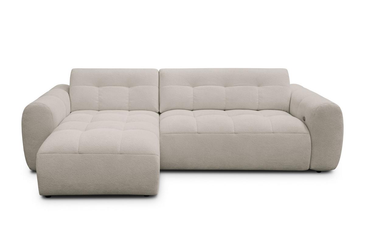 ECKSOFA LUMERO 4-Sitzer LINKS, creme - Ecru/Schwarz, Holz/Textil (275/166cm) - Courtois Laville