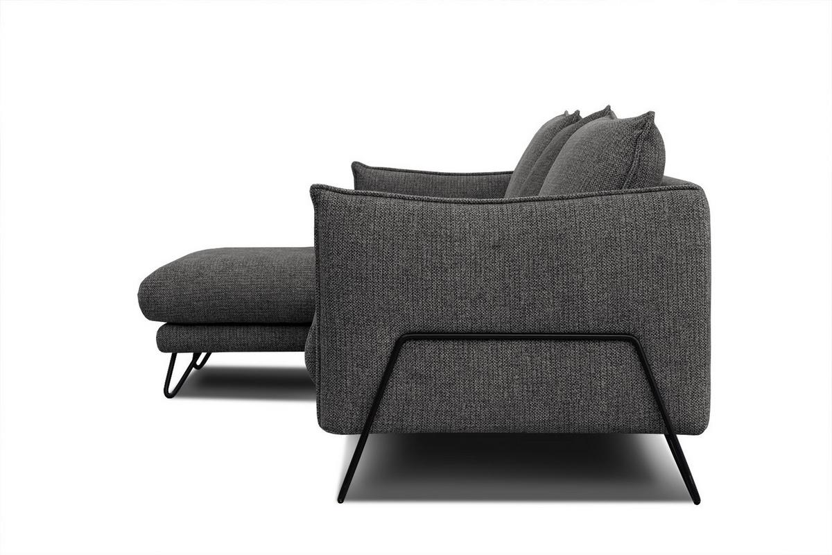 ECKSOFA HOSTEN 4-Sitzer, anthrazit - Anthrazit/Schwarz, Holzwerkstoff/Textil (158/269cm) - Wozimo