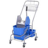 PUTZWAGEN Kunststoff Metall Blau - Blau, Kunststoff/Metall (49.5/95/72cm) - HOMCOM