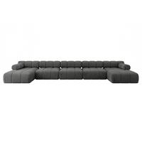 WOHNLANDSCHAFT modulares Sofa Tesso-U3 - 475x160x70 cm Dunkelgrau Velours - Dunkelgrau, Holzwerkstoff/Textil (475/70/160cm) - ALTDECOR