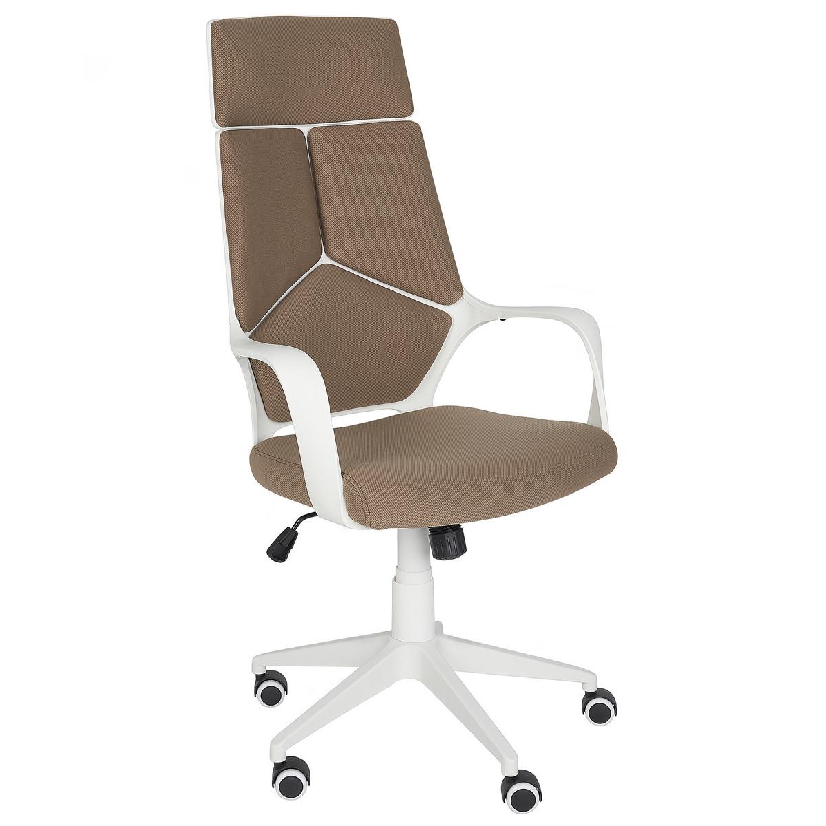 BÜROSTUHL Braun Delight - Braun/Weiß, Textil (64/116/64cm) - Beliani