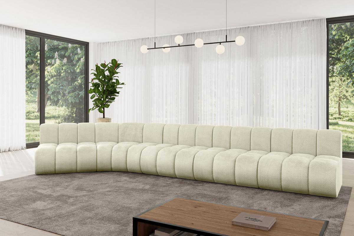 ECKSOFA modulares Sofa Montra-L3 - 472x174x70 cm Beige - Beige, Holzwerkstoff/Textil (472/174cm) - ALTDECOR