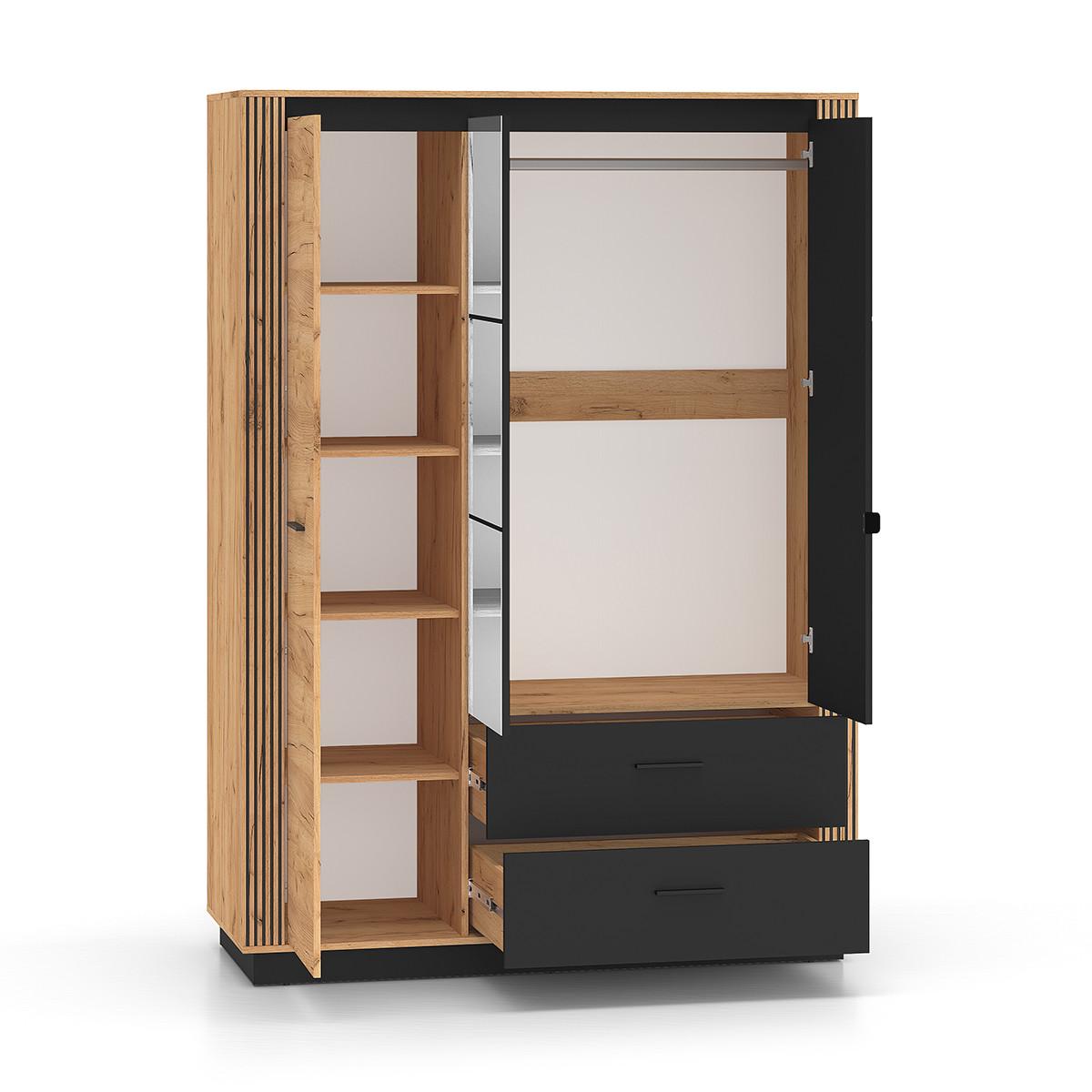 SCHRANK 3 Türen Solal Holz - Braun, Holzwerkstoff (150/210/58cm) - Petits-meubles