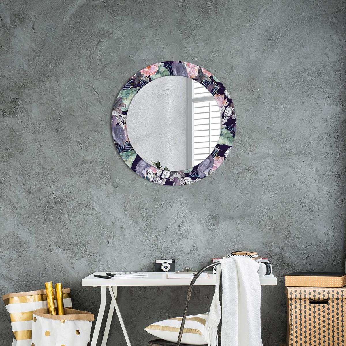 SPIEGEL Rund Ø 60 cm mit Aufdruck - Multicolor, Glas (60/60/0.4cm) - Wallfluent