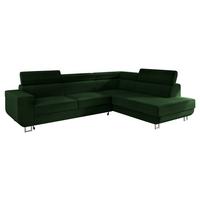 ECKSOFA Fonti, Seite: Rechts - Dunkelgrün, Holz/Textil (253/188cm) - MIRJAN24