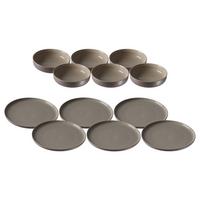 TELLER UND SCHALENSET Jasper taupe 12er Set - Taupe, Keramik (2/2/2cm) - Ritzenhoff Breker