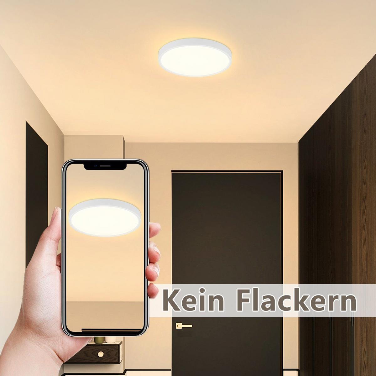 LED-DECKENLEUCHTE Tannhainbach 18/2.4/18 cm - Weiß, Kunststoff (18/18/2.4cm) - ZMH