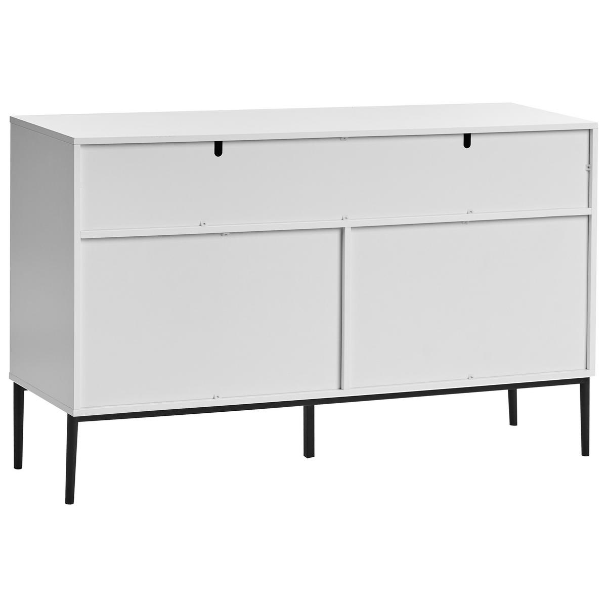 KOMMODE mit 7 Schubladen Weiß Leduc - Schwarz/Weiß, Holzwerkstoff (135/80/40cm) - Beliani