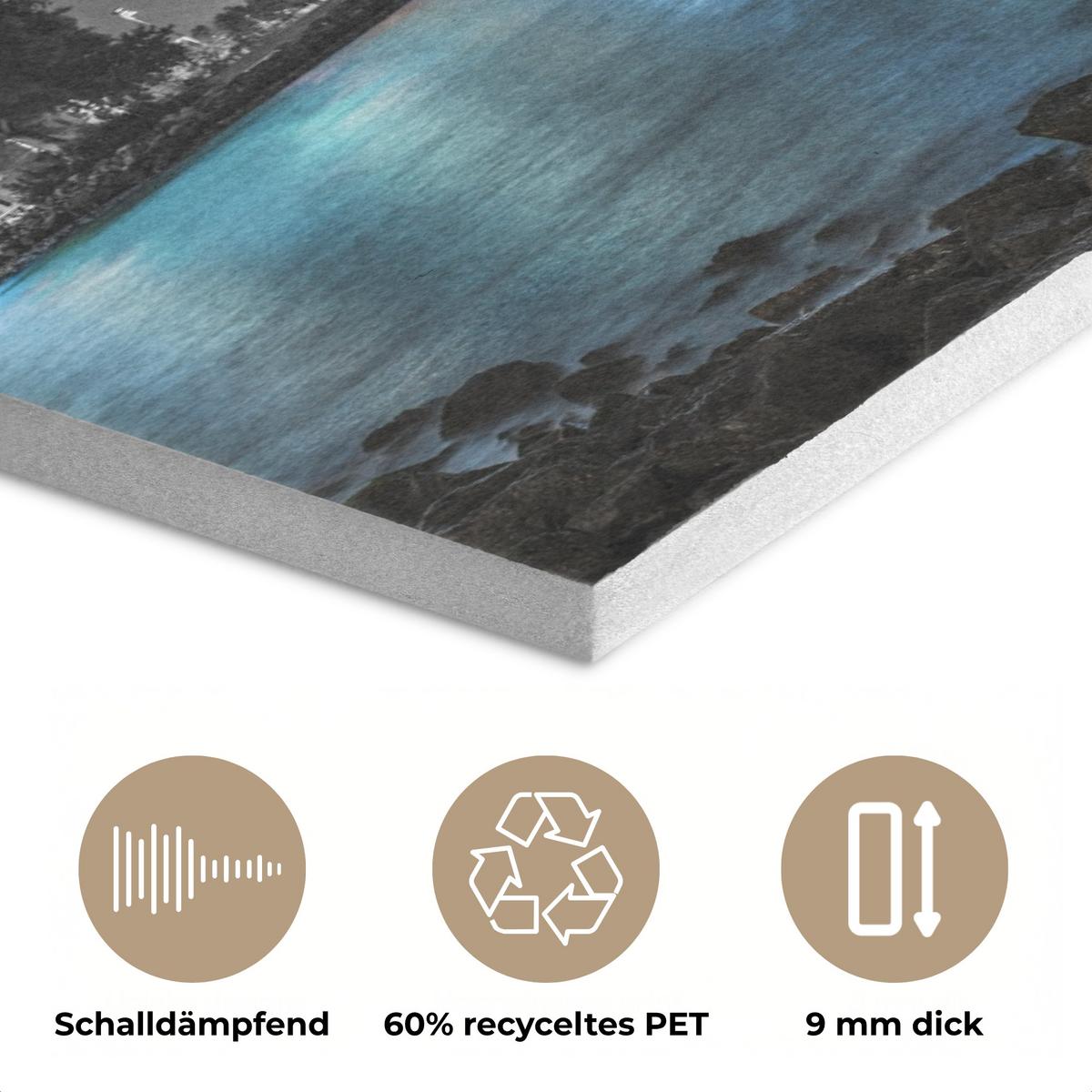 AKUSTIKBILD New York - Skyline - Stadt - Blau Akustikpaneele 90x60 cm - Blaugrau, Kunststoff (90/60/0.9cm) - MuchoWow