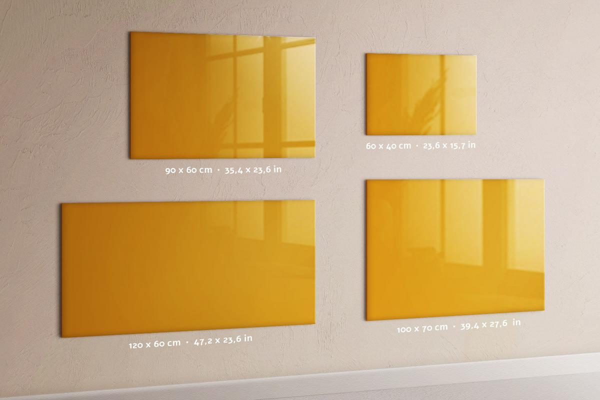MAGNETTAFEL 120x60 Dunkelgelb schwarzer Marker - Dunkelgelb, Glas (120/0.4/60cm) - TULUP