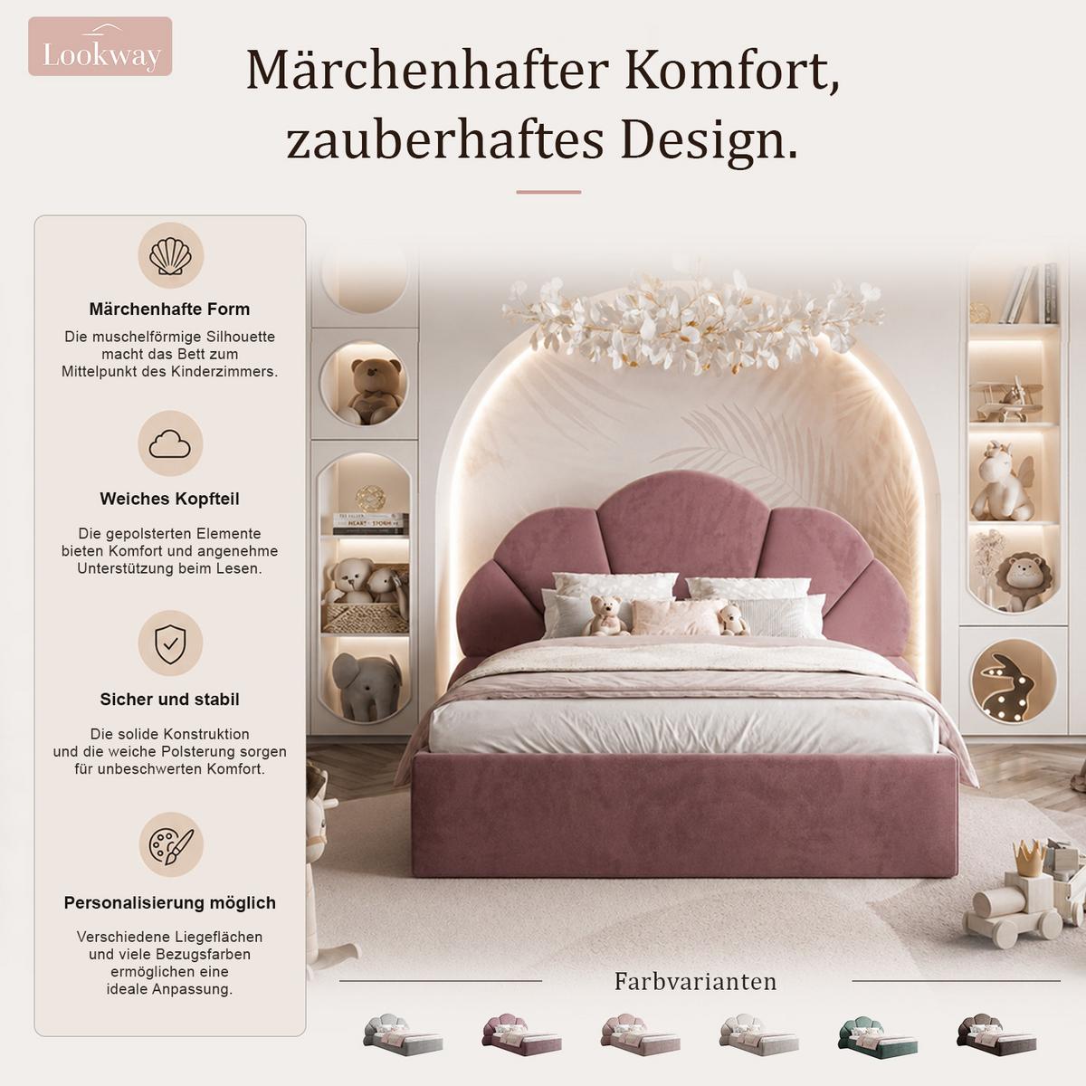 POLSTERBETT ARIEL mit Bettkasten 90x200 cm Element 17 - Beige, Textil (90/200cm) - Lookway