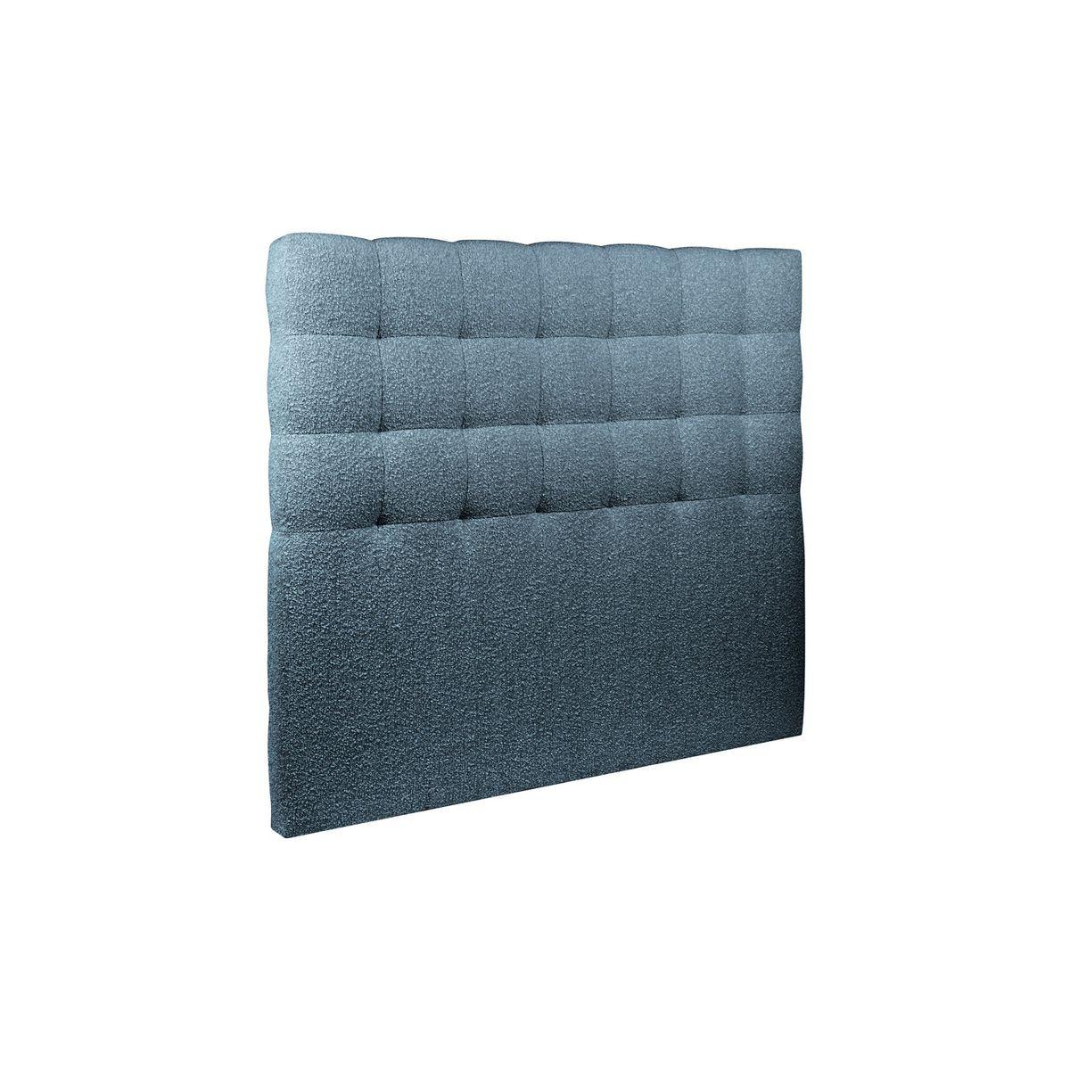 KOPFTEIL gepolstert - Gesteppt – blauer Bouclé-Stoff - 180 cm - Blau/Beige, Karton/Holz (180/120/10cm) - Sommeil de Plomb