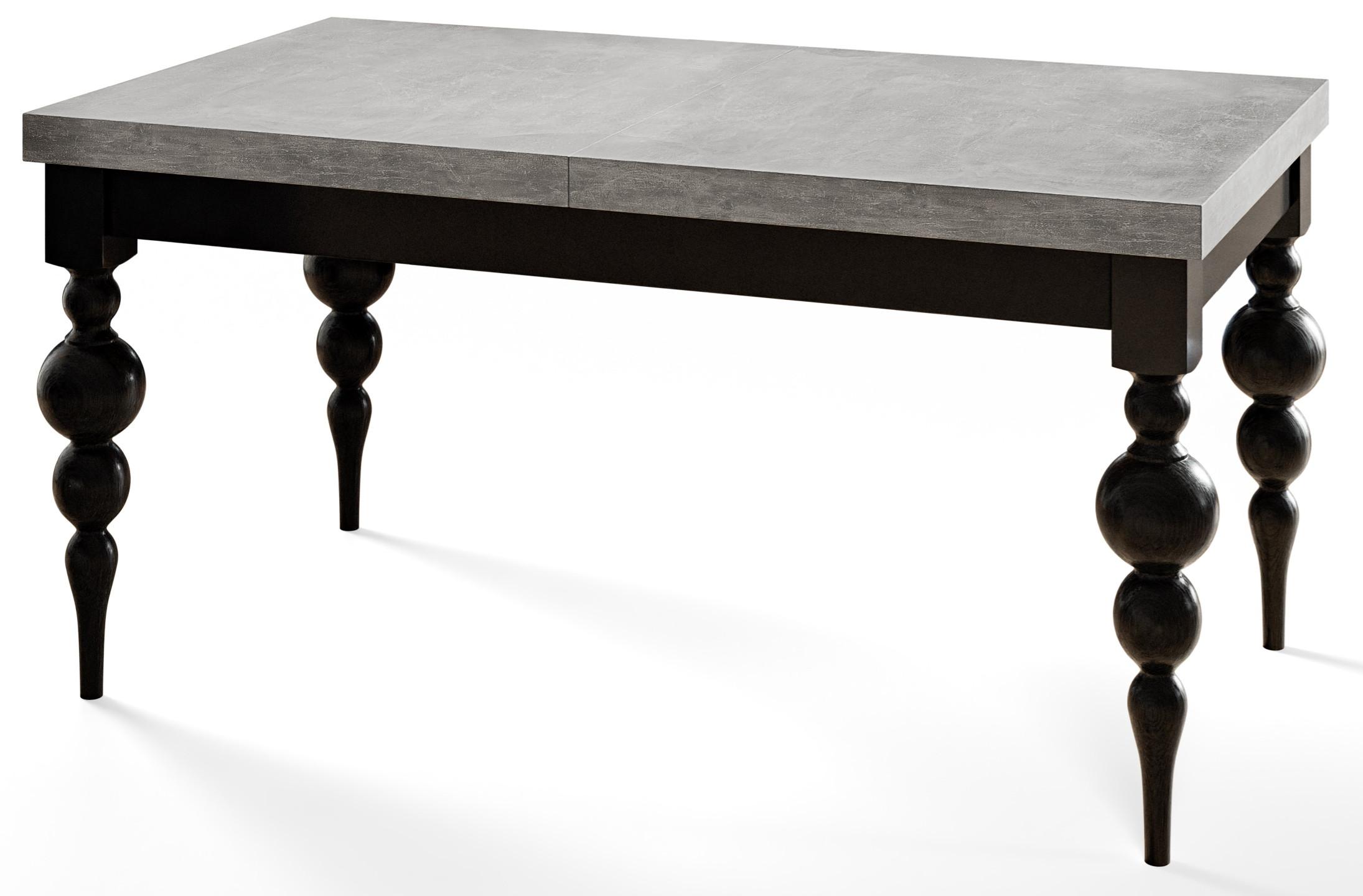 RECHTECKIGER Esszimmertisch LENA, ausziehbarer Tisch, Größe: 170-250X90X78,5 cm, Wohnzimmertisch Farbe: Grau, mit Tischbeinen in Farbe Schwarz - Schwarz/Grau, Holzwerkstoff (170/80/79cm) - Alpi-Möbel