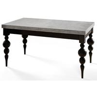 RECHTECKIGER Esszimmertisch LENA, ausziehbarer Tisch, Größe: 120-160X80X78,5 cm, Wohnzimmertisch Farbe: Grau, mit Tischbeinen in Farbe Schwarz - Schwarz/Grau, Holzwerkstoff (120/80/79cm) - Alpi-Möbel