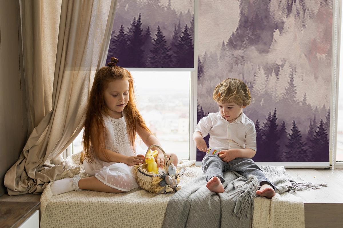 INNENROLLO - Fensterrollo - Rollo - 150x140 cm - Bemalte Berge - Schwarz, Kunststoff (150/140/0.5cm) - TULUP
