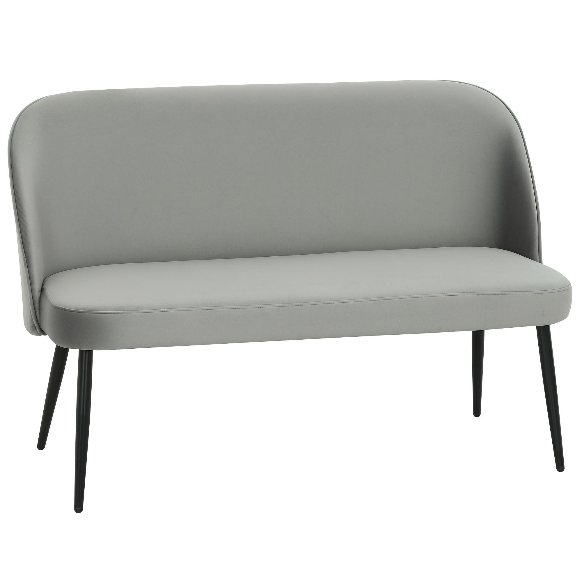 SOFA Polyester Metall Grau - Schwarz/Grau, Textil/Metall (63/84.5/127cm) - HOMCOM