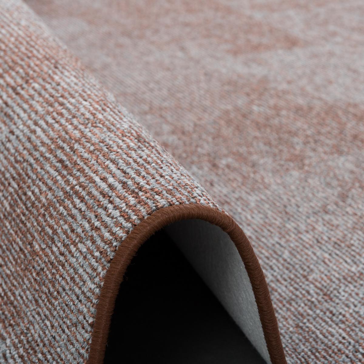 STREIFENBERBER TEPPICH LÄUFER LINES MELIERT - Braun/Grau, Textil (100/100cm) - Snapstyle
