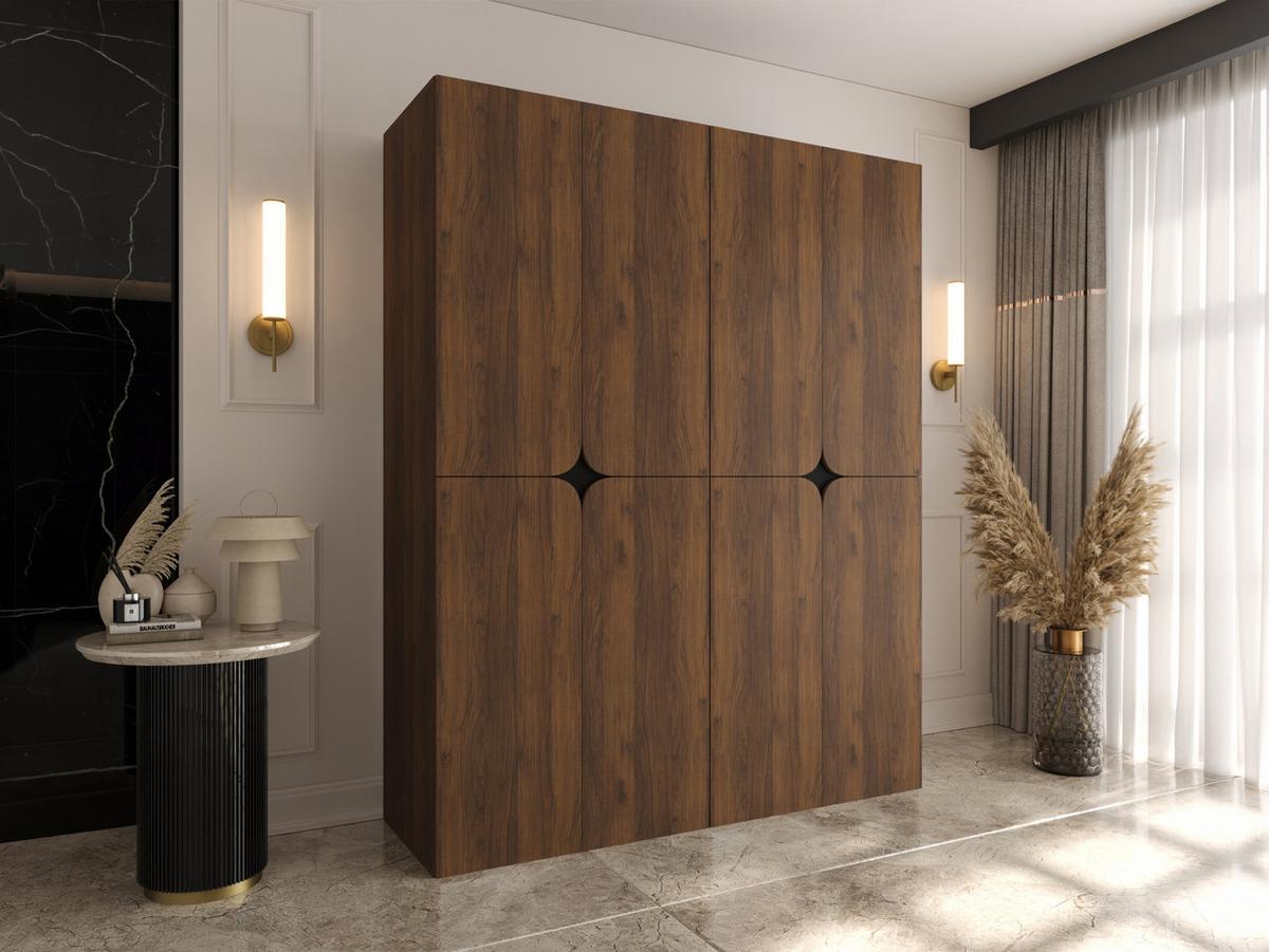 DREHTÜRENSCHRANK Espresso 180 cm - Nussbaumfarben/Schwarz, Holzwerkstoff/Kunststoff (180/203/50cm) - MIRJAN24