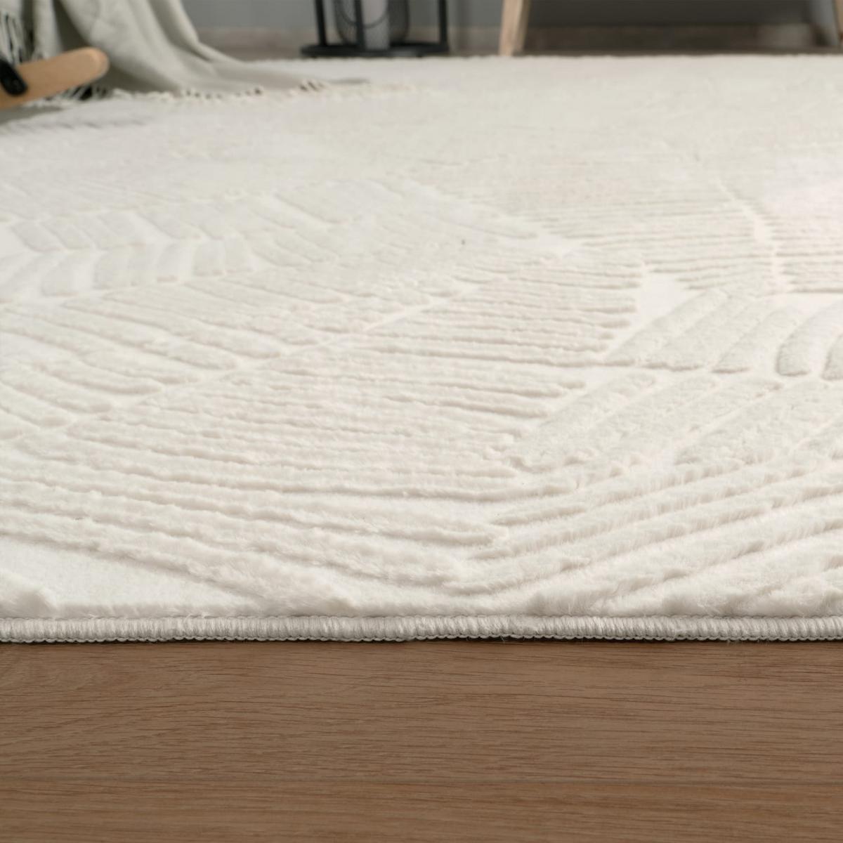 KURZFLORTEPPICH, mit Struktur, aus Polyester, Florhöhe 10 mm, Creme, 200 x 280 cm - Creme, Textil (200/280cm) - KADIMA DESIGN