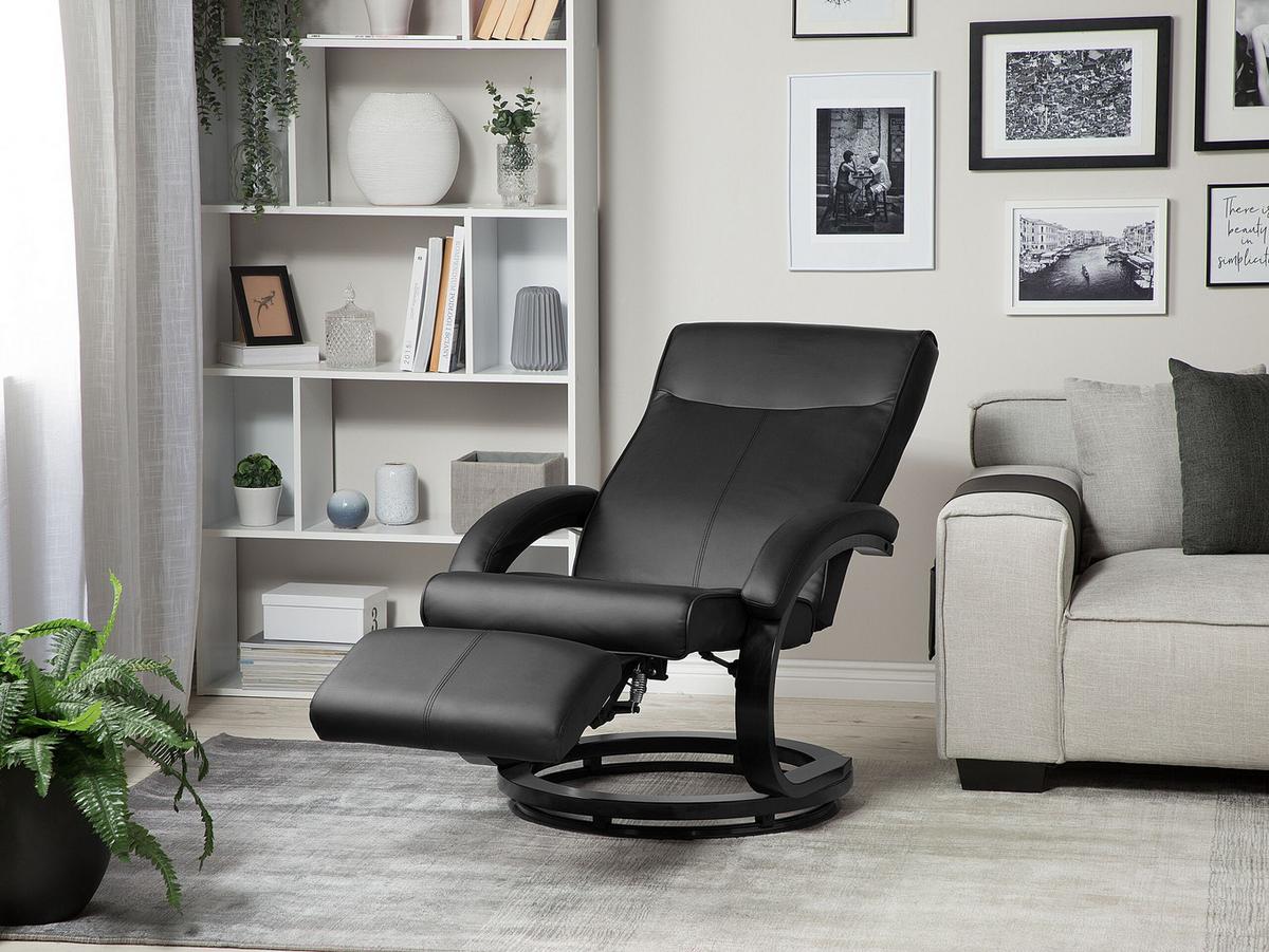 SESSEL Kunstleder Schwarz Might - Schwarz, Holz/Textil (67/97/86cm) - Beliani