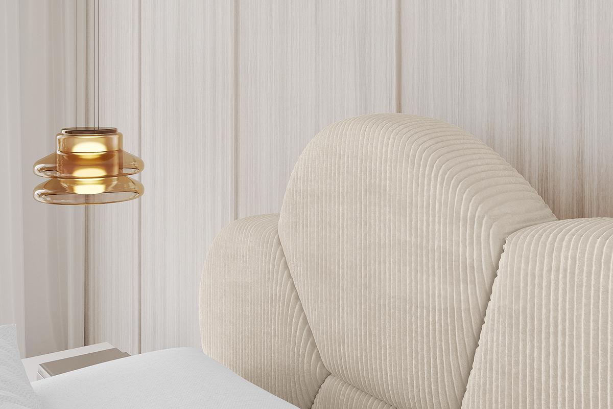 POLSTERBETT mit Bettkasten und Lattenrost, Bett mit Matratze H3/H4 - LANA 180x200 Beige - Creme, Holzwerkstoff/Textil (180/200cm) - ALTDECOR
