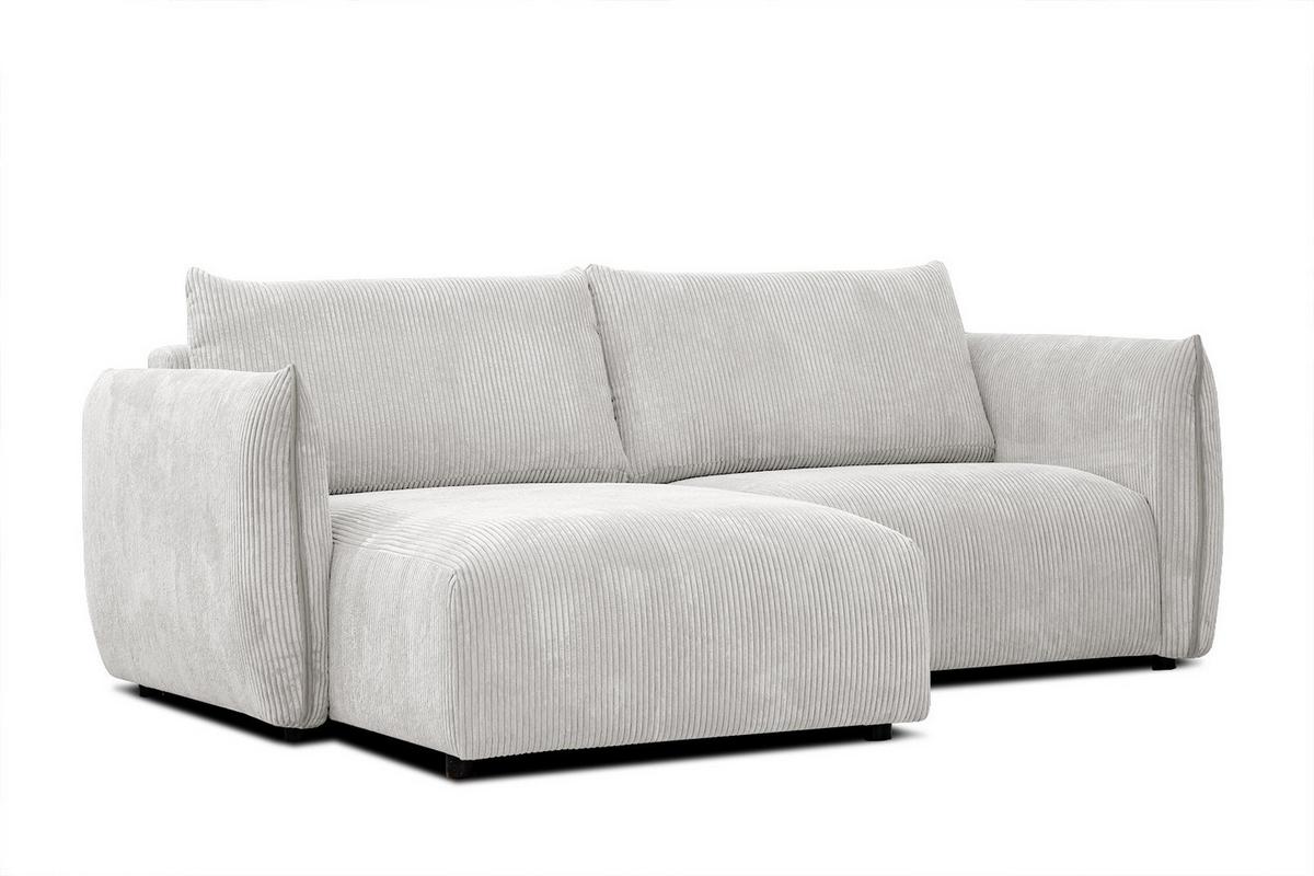 ECKSOFA TAUER 3-Sitzer, weiß - Schwarz/Weiß, Holzwerkstoff/Kunststoff (173/206cm) - Wozimo