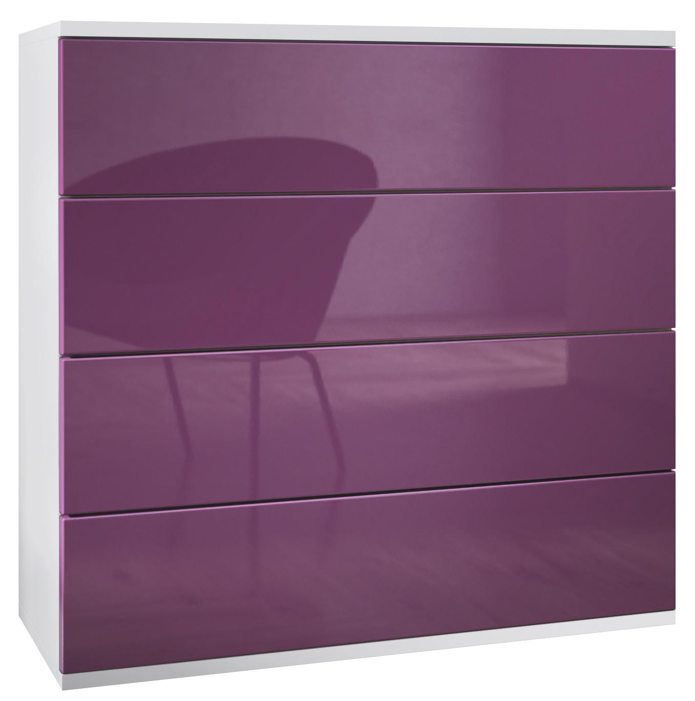 KOMMODE Pavos Brombeer Hochglanz - Brombeere, Holzwerkstoff (76/76/35cm) - Vladon