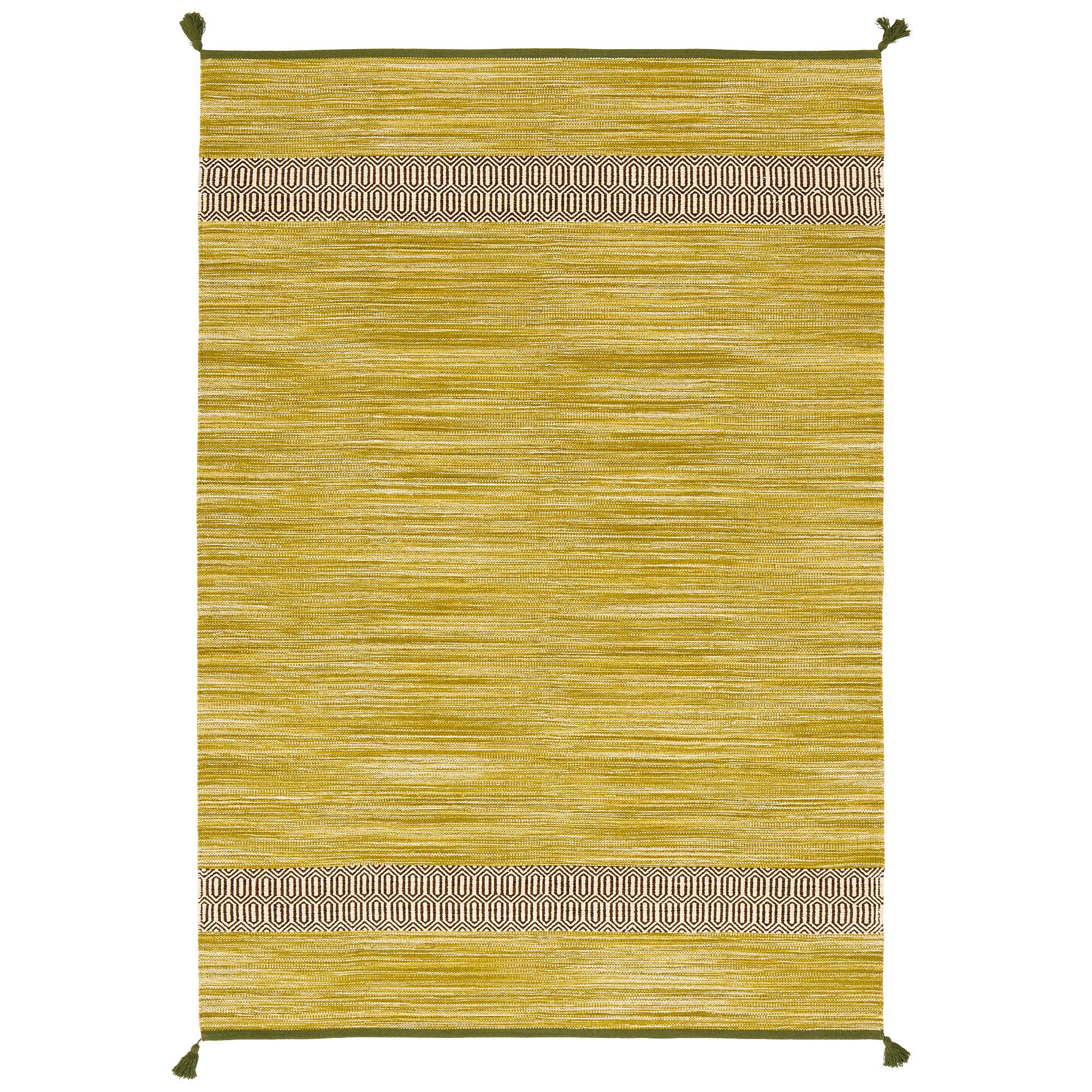 NATUR BAUMWOLLE TEPPICH KELIM TOSKANA - Grün, Textil (140/200cm) - Pergamon