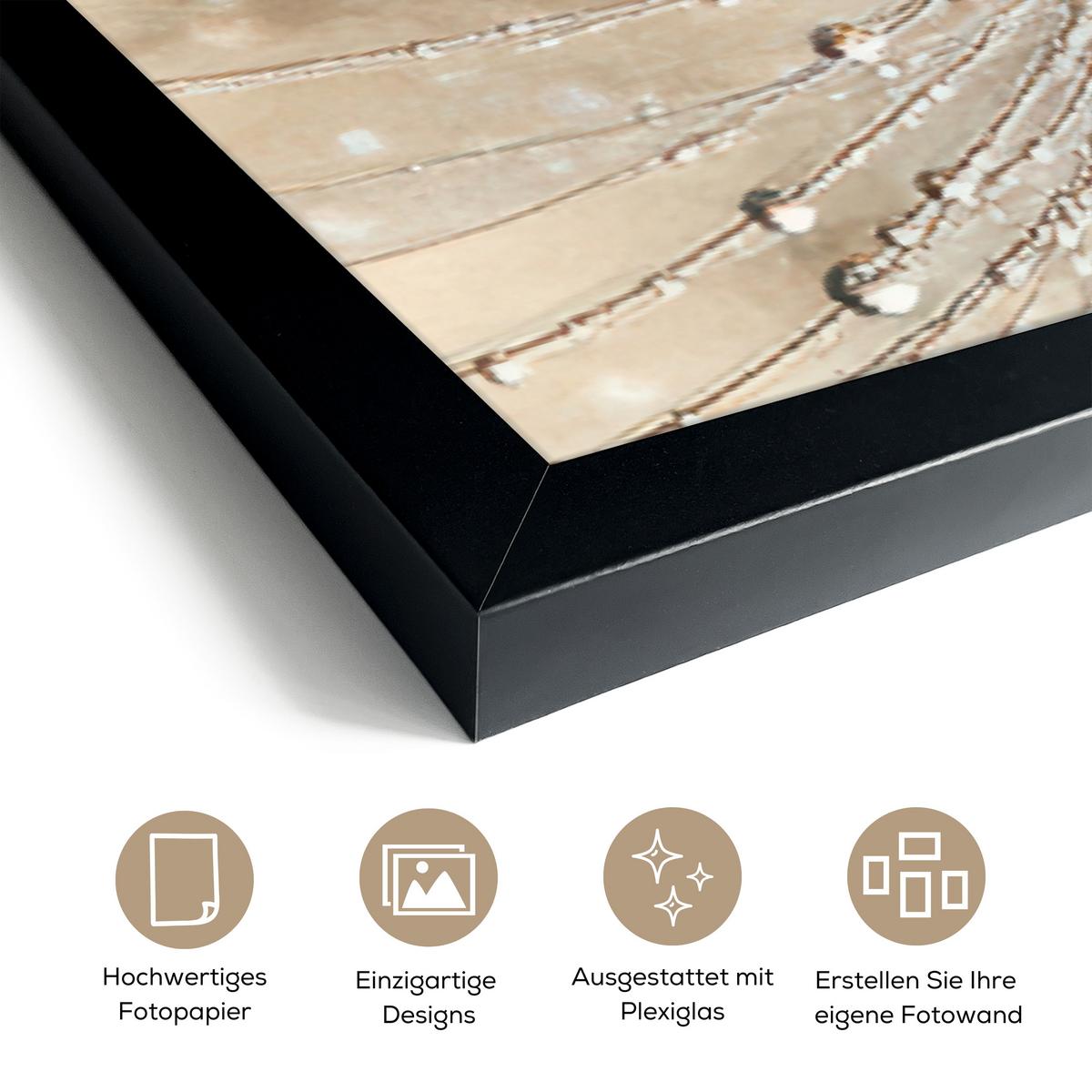 POSTER MIT RAHMENGERAHMTES BILD Löwenzahn - Abstrakt - Natur - Beige 120x80 cm - Braun, Papier (120/80cm) - MuchoWow