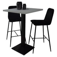 TRESENTISCH Elene 70x70x106 schwarz matt/aqua matt lack - Blau, Metall (70/70/106cm) - 58aufmkessel
