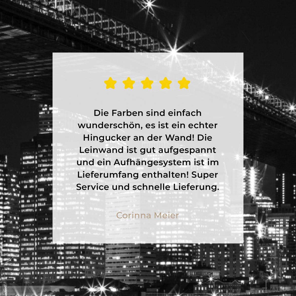 LEINWANDBILD New York - Brooklyn - Brücke Wanddeko 90x60 cm - Schwarz, Textil (90/60cm) - MuchoWow