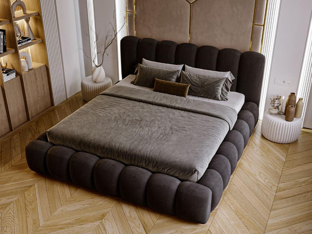 POLSTERBETT Averia 160x200 Dunkelgrau - Dunkelgrau, Textil (160/200cm) - Graingold