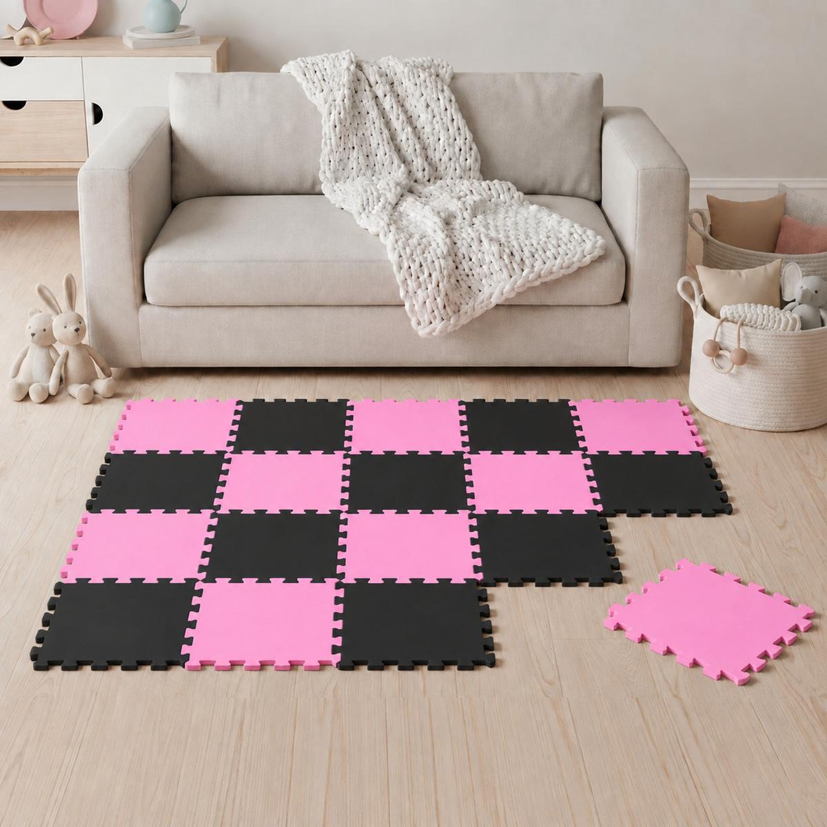 SPIELMATTE ab Null - 180/90 cm Puzzlematte Schwarz - Multicolor, Kunststoff (30/30cm) - Littletom