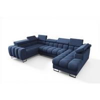 WOHNLANDSCHAFT Bastien - Blau, Holzwerkstoff/Textil (350/95/195cm) - Fun Möbel