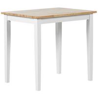 ESSTISCH Holz hellbraun/weiß 80/60 cm Battersby - Hellbraun/Weiß, Holz (80/60/74cm) - Beliani