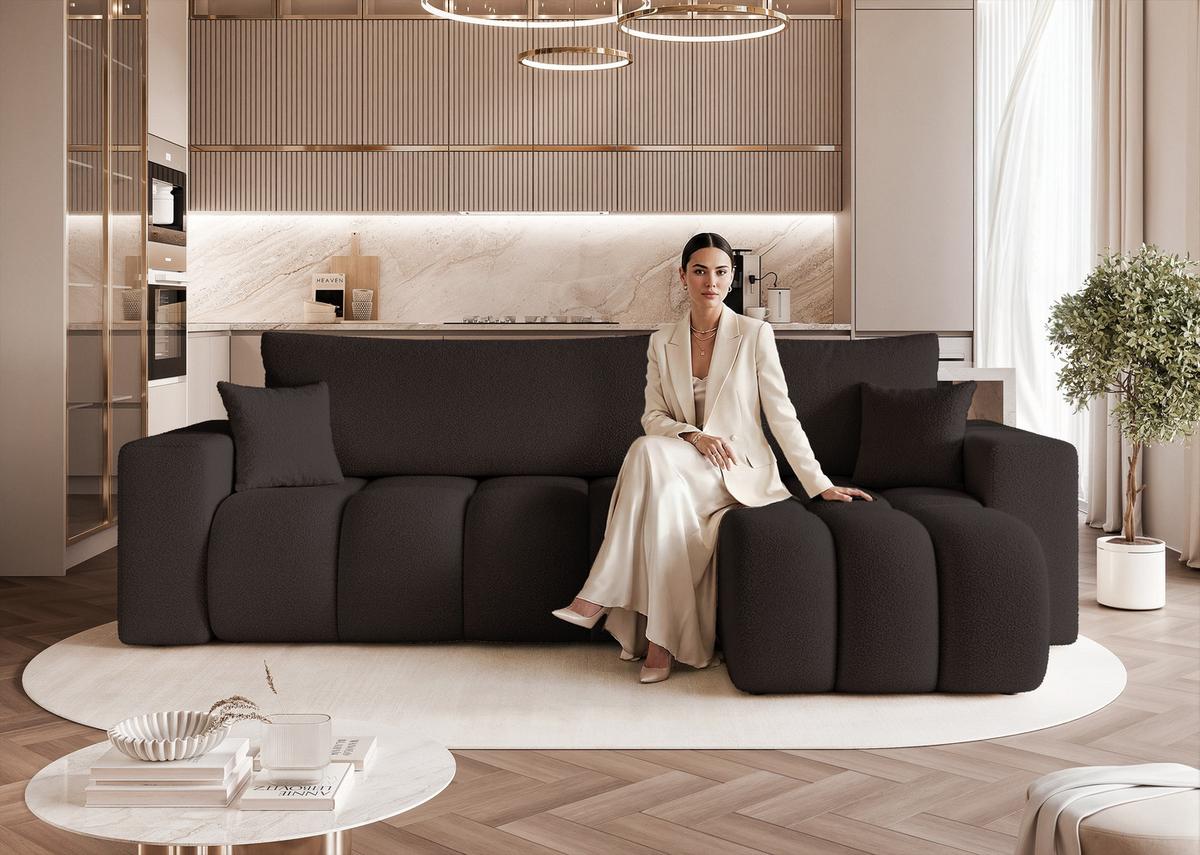 ECKSOFA OFI mit Schlaffunktion und Bettkasten Anthrazit - Anthrazit, Holzwerkstoff/Kunststoff (248/145cm) - Idohome
